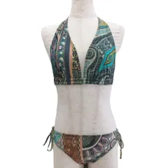 エトロ ETRO タグ付き 水着 ビキニ スイムウェア セパレート ペイズリー柄 総柄 46 緑 グリーン マルチカラー 111-12676-4351のサムネイル