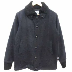 ヤーモ YARMO 中綿ジャケット 総裏地 ウール 40 L 紺 ネイビー 黒 ブラック /YKのサムネイル