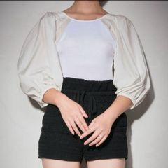 【24AW/未使用近】ラインヴァンド プリーツトップス オーガンジー 白 F LEINWANDE Recycle Organdy Pleats Top ラインヴァンド リサイクル