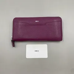 未使用級　COMME CA　コムサ　長財布　ラウンドファスナー　レザー　紫　パープルのサムネイル
