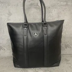極美品　Mercedes-Benz　メルセデスベンツ　タイトリスト　コラボ　トートバッグ　ロゴ　型押し　大容量　レザー　黒　ブラックのサムネイル