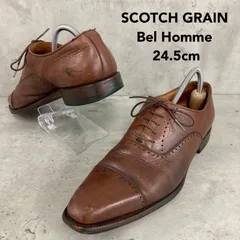 SCOTCH GRAIN Bel Homme スコッチグレイン ベルオム 24.5cm 756 内羽根 クォーターブローグ ドレスシューズ ビジネスシューズ ブラウン 茶色 革靴 紳士靴 シングルE 冠婚葬祭 通勤 日本製 ★ ■■のサムネイル