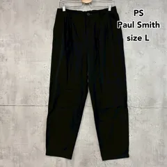 PS Paul Smith ピーエスポールスミス L パンツ スラックス ボトムス ズボン テーパード タック チノパン コットン 綿 カジュアル ビジネス オフィス 綺麗め モード シンプル 無地 定番 ブラック ★ ■◇のサムネイル