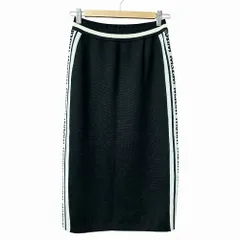 エムエスジーエム MSGM サイドライン ニット スカート 黒 白 ブラック ホワイト S ■GY41のサムネイル