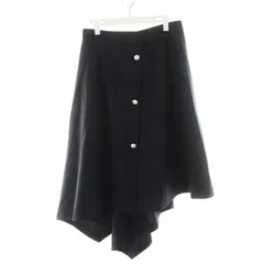 ザ リラクス THE RERACS 19AW フレアスカート ひざ丈 アシンメトリー ウール シルク混 絹 38 黒 ブラック 19FW-RESK-092L-J /AN22 ■GY41のサムネイル