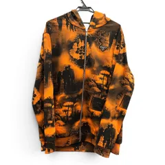 【6/30価格改定】PRADA 希少 極美品 プラダ Re Nylon リナイロン トライアングルロゴ フーディ パーカー 長袖 2022年 UJL40A オレンジ ブラック 花柄 フラワー #S プルオーバー 三角タグ Aランク 中古 鑑定済 プラダパーカーのサムネイル