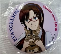 미개봉 학연 무크 MODE EVANGELION 부록 캔 배지 mari meets mmts 특제 디자인 마키나미 마리 일러스트리스