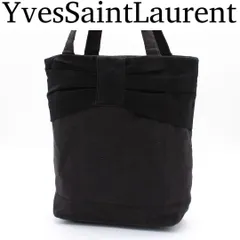 【良品】Yves saint Laurent ロゴ トートバッグ ブラックのサムネイル