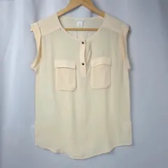 ほぼ新品) レディース Sサイズ Club Monaco クラブモナコ シルク100% ノースリーブ ブラウスのサムネイル