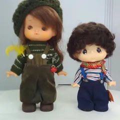 【当時物・希少】昭和レトロ ソフビ人形 2体セット ワタナベトーイ / JOY ART ジョイアート ヴィンテージドールB-155のサムネイル
