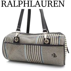 【良品】LAURENRALPHLAUREN 千鳥格子 ミニボストンバッグ 黒色のサムネイル