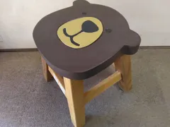 どうぶつ柄のカワイイ木製スツール(くま)のサムネイル