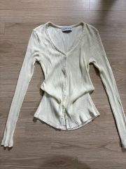 美品✨25SS ebure ライトミニ裏毛 ボリュームスリーブカットソー 白
