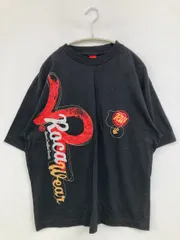 ROCA wear ロカウェア Tシャツ/カットソー XL ブラック 前面プリント ブランドロゴ 刺繍 ミドル丈 半袖 クルーネック(丸首) メンズのサムネイル