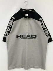 HEAD ヘッド ポロシャツ L グレー 前面プリント ブランドロゴ 半袖 メンズのサムネイル