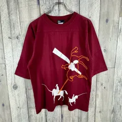 FUTURA LABORATORIES フューチュラ 日本製 バーガンディー えんじ ワインレッド 両面プリント 5分袖 Tシャツ TEE メンズ M サイズのサムネイル