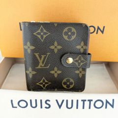 ルイヴィトン モノグラム コンパクトジップ 二つ折り財布 ブラウン