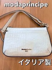 【modaprincipe】モーダプリンチペ クロコ型押し ショルダーバッグ オフホワイト イタリア製 多収納 斜め掛けのサムネイル
