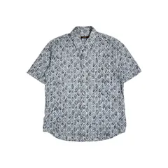 ARAMIS アラミス リーフ 開襟 葉っぱ柄 リップル加工 半袖 シャツ サイズ L /ブルー系 メンズ BDのサムネイル