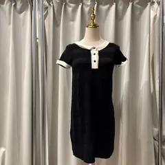 【東あずま店　併売品】　MARY QUANT　マリークアント　ワンピース　黒 ブラック BLACK クロ くろ　サマーニット　F フリーサイズ　ツィッギー　Y2Kのサムネイル