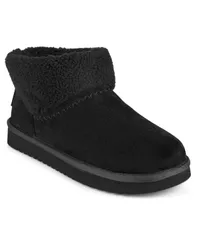 アース レディース シューズ ブーツ・レインブーツ アンクル ブーツ Earth Womens Wylson Cozy SlipOn Ankle Booties Black Suede ブラックのサムネイル
