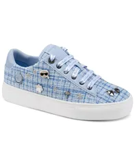 カール ラガーフェルド レディース シューズ スニーカー レース KARLAGERFELD PARIS Womens Cate Macaron LaceUp Sneakers Baltic Blueのサムネイル