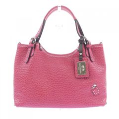 PELLE BORSA ハンドバッグ シボ革 ピンク 肩がけ ロゴチャーム - メルカリ