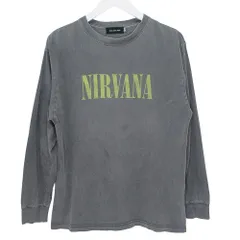 グッドロックスピード GOOD ROCK SPEED NIRVANA 長袖 ロンT Tシャツ ロゴ ヴィンテージ加工 バックプリント M チャコールグレー k46531 0626のサムネイル
