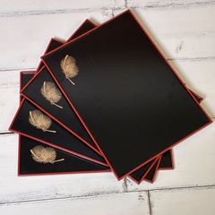【専用ページ】 会席膳 折敷　吹上膳　卓上膳　盆 越前漆器 越前塗 会席膳 隅折膳 卓上盆 5枚セット 木製 折敷 茶道具 - メルカリ