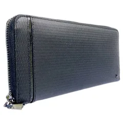 未使用 ランバン コレクション ラウンドファスナー長財布 ジッピー ラウンドファスナー 長財布 LANVIN COLLECTION ブラック 黒 財布 紳士用 型押しレザー 牛革のサムネイル