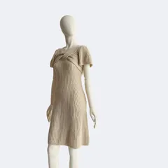 FENDI ニットワンピース フェンディ ベージュ ワンピース ウール アルパカ 半袖のサムネイル