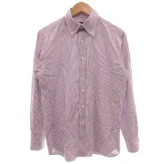 ハロッズ Harrods 美品 シャツ 3 紫 パープル ストライプ柄 ボタンダウンカラー 長袖 /NL ■YHS13のサムネイル