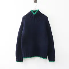 セリーヌ CELINE by Phoebe Philo バイカラー チャンキーニット プルオーバー S｜ネイビー フィービー期 タートルネック【2400015027272】のサムネイル