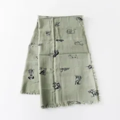 美品 オールドマンズテーラー R&D.M.Co- SKETCH BOOK Dog ガーゼショール＼グリーン 大判 ストール スケッチブック 犬【2400015029153】のサムネイル