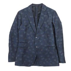 HERMES エルメス 花柄刺繍 総柄 テーラードジャケット ネイビー - メルカリ
