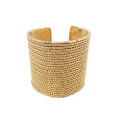 美品 vintage CHANEL シャネル ワイド オープンバングル ココマーク ブレスレット ジュエリー アクセサリー ゴールド ヴィンテージ レディース 古着 中古 USEDのサムネイル