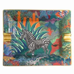 良品 HERMES エルメス マウンテン ゼブラ 灰皿 ポーセリン 陶磁器 しまうま プレート 小物入れ トレイ マルチ メンズ レディース 古着 中古 USEDのサムネイル