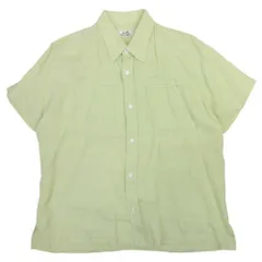 美品 HERMES エルメス リネン100％ シャツ カットソー トップス 半袖 リラックスフィット 43/17 黄緑 ライトグリーン  メンズ 古着 中古 USEDのサムネイル