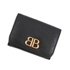 美品✨バレンシアガ 三つ折り 財布 モナコ BBロゴ レザー 本革