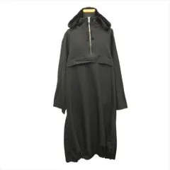 新品同様 COMME des GARCONS コムデギャルソン 13aw ロング アノラック パーカー フーデッド コート ワンピース 製品染め エステル XS 黒 レディース 古着 中古 USEDのサムネイル