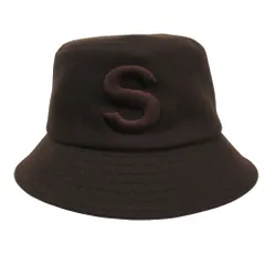 未使用 25aw sacai サカイ Wool Melton S Hat ウール メルトン バケット ハット バケット Sロゴ 刺繍 1 茶 ブラウン メンズ 古着 中古 USEDのサムネイル