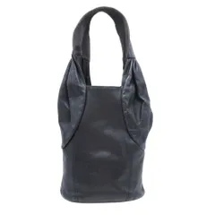 新品同様 11aw Yohji Yamamoto ヨウジヤマモト カウレザー トートバッグ バケツ型 牛革 バケットバッグ ワンハンドル 黒 FP-I05-762 レディース 古着 中古 USEDのサムネイル