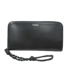 JIL SANDER ジルサンダー レザー ラウンドファスナー ロング ウォレット 長財布 ロゴ 黒 ブラック メンズ レディース 古着 中古 USEDのサムネイル