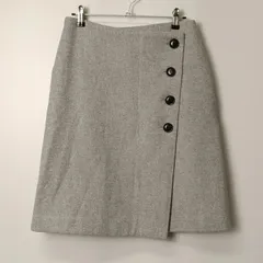 スピックアンドスパン Spick and Span ラップミニスカート 【M】 グレー／灰色のサムネイル
