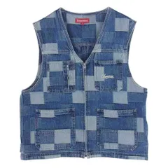 Supreme シュプリーム ベスト 21SS Patched Denim Vest パッチワーク デニム ジップアップ ベスト S【中古】のサムネイル