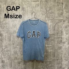 [Y-960] GAP 갭 M 반팔 T 셔츠 로고 헝겊 블루 블루 인디고 USA 헌옷 아메카지 캐주얼 클래식 인기