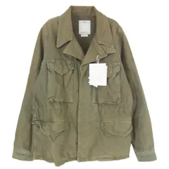VISVIM ビズビム 16SS 0116105013028 ACHSE JKT DMGD CHINO アクス ジャケット ステンシルHAND PAINTナンバリング 硫化染 加工 ミリタリー ジャケット カーキ系 2【美品】【中古】のサムネイル