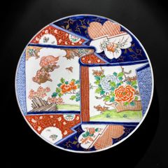 圧巻の一尺五寸 古伊万里（明治前期） 金襴手 色絵大皿 約46cm 骨董