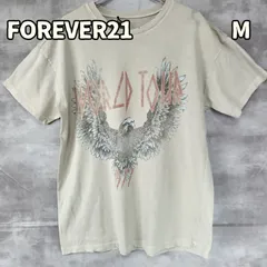 FOREVER21 フォーエバー21 ワールドツアー  ツアースタイル・グラフィック 半袖 Tシャツ 鳥 グラフィック ベージュ M ヴィンテージ加工 ウォッシュ加工 ダメージ加工【オ392】のサムネイル