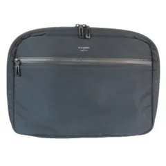 美品 PELLE MORBIDA ペッレモルビダ HYDROFOIL ハイドロフォイル ドキュメントケース クラッチ セカンドバッグ カバン ネイビー メンズ 古着 中古 USEDのサムネイル